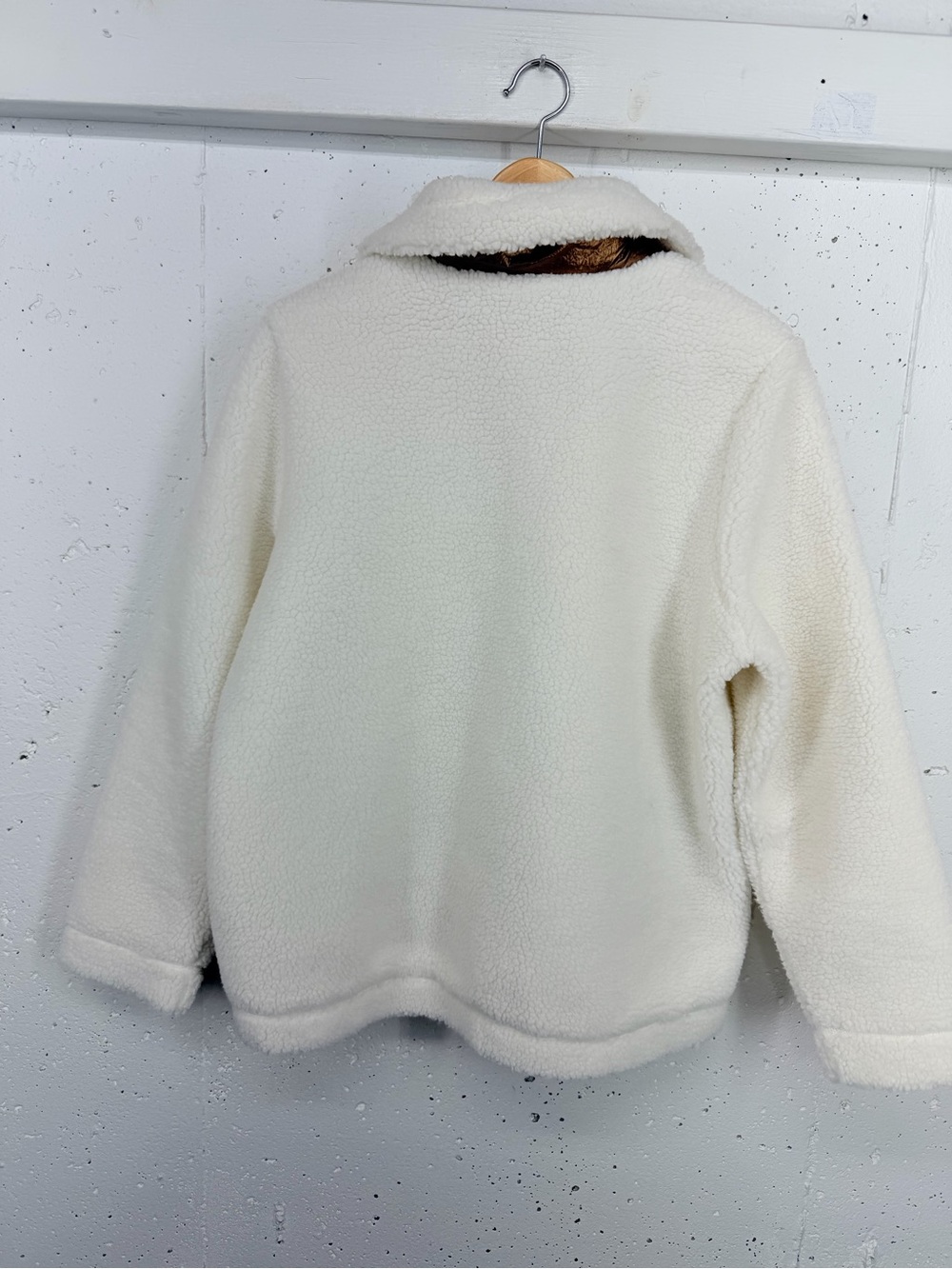 Boden Women’s Size 6 Ivory Funnel-Neck Borg Fleece Zip Up Jacket - Picture 11 of 16
